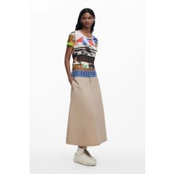   Desigual A-vonalú Szoknya Farmer Derékrésszel - Női - Bézs